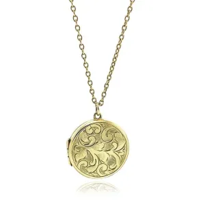 Vintage 1970s 9ct Gold Round Locket Necklace