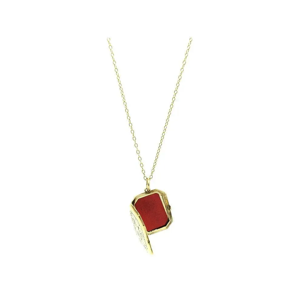 Vintage 1990s Rectangular 9ct Gold Locket Necklace