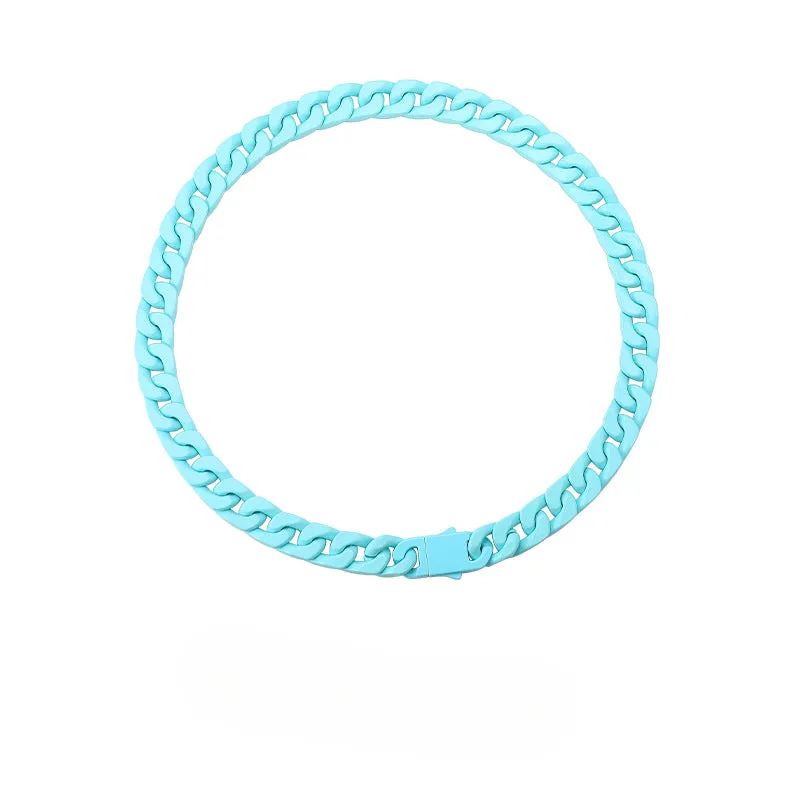 Wholesale 2pcs Bold Alloy Paint Cuban Necklace JDC-NE-XuanHao002