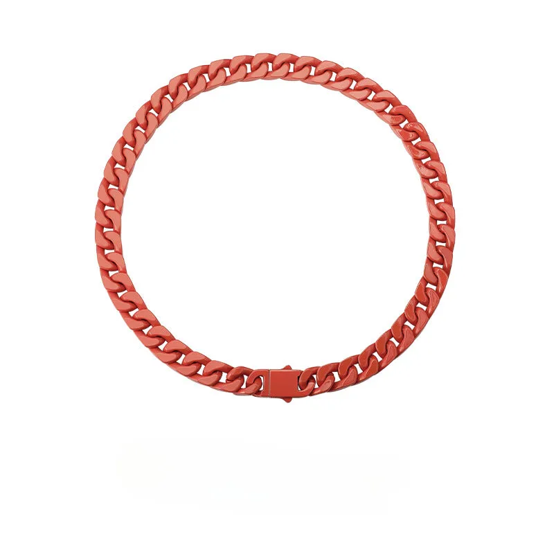 Wholesale 2pcs Bold Alloy Paint Cuban Necklace JDC-NE-XuanHao002